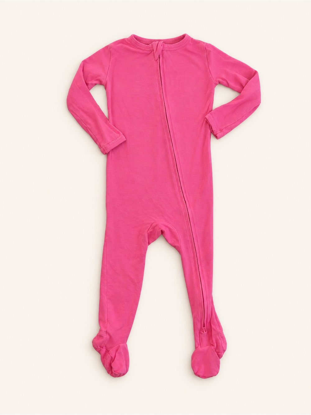 Pip & Phee Hot Pink Footed One-Piece Zipper Pajama- bamboo